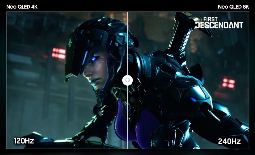 Samsung bewirbt seine 8K-TVs inzwischen auch mit erhöhten Bildwiederholraten. 