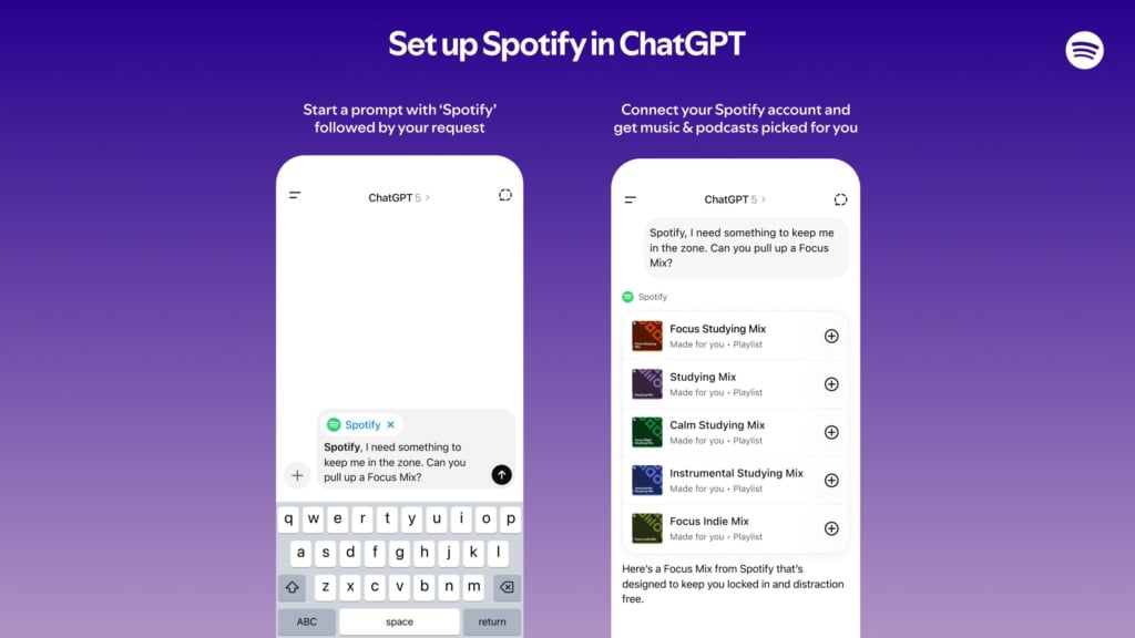 Spotify strebt nach Synergieeffekten mit ChatGPT.