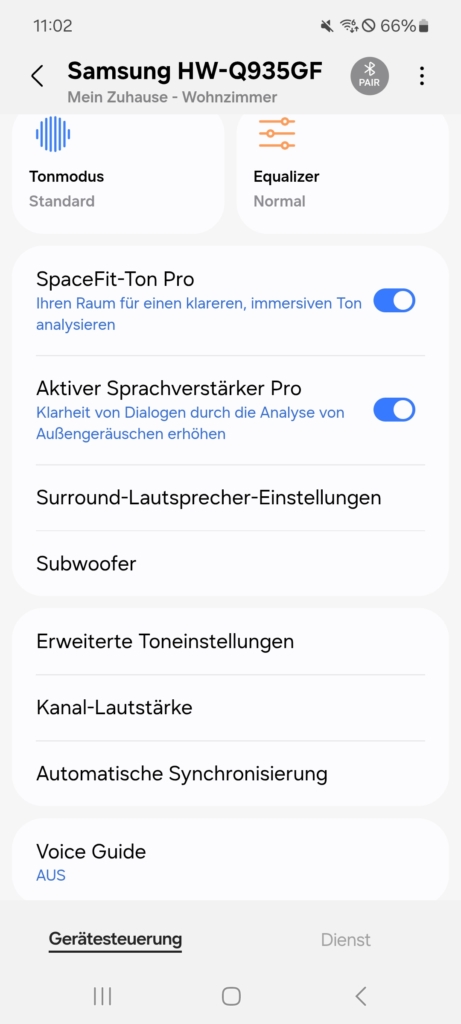 Optionen Samsung SmartThings