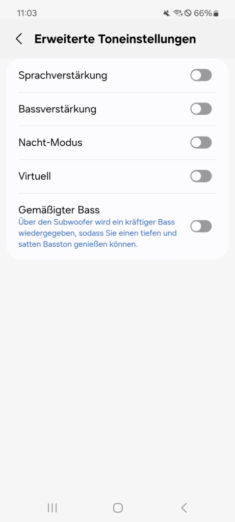 Erweiterte Toneinstellungen Samsung SmartThings