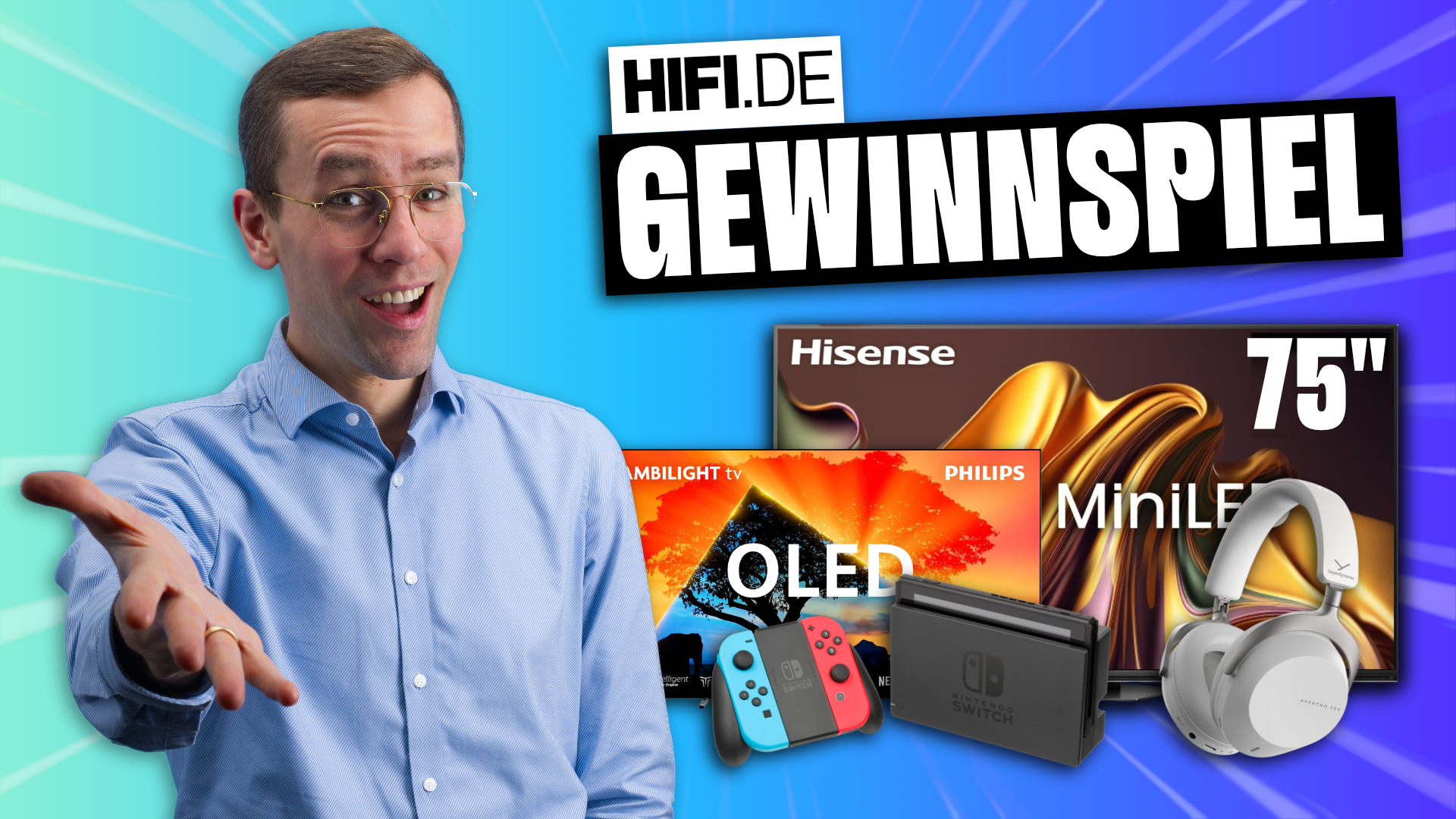 Mega-Gewinnspiel für Follower und Abonnenten auf YouTube, Instagram, TikTok & Twitch! Gewinnne: 75" Mini LED U8NQ, 55" Philips OLED759, Nintendo Switch & Beyerdynamic Aventho 300