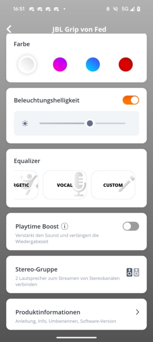 JBL Grip – Screenshot