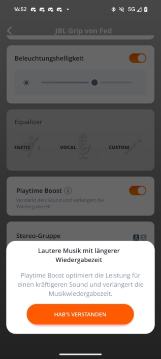 JBL Grip – Screenshot