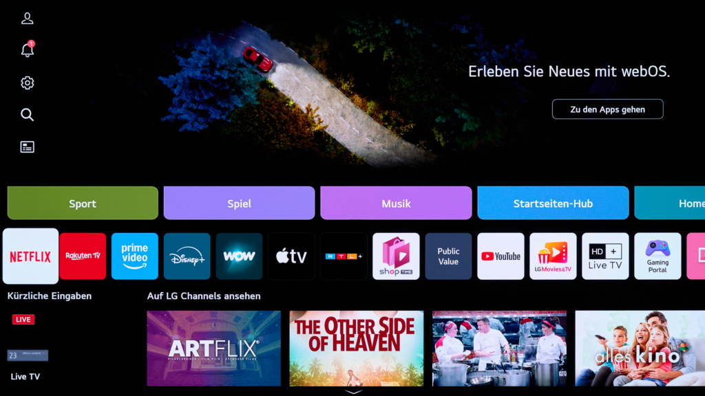 webOS Startseite LG-Fernseher
