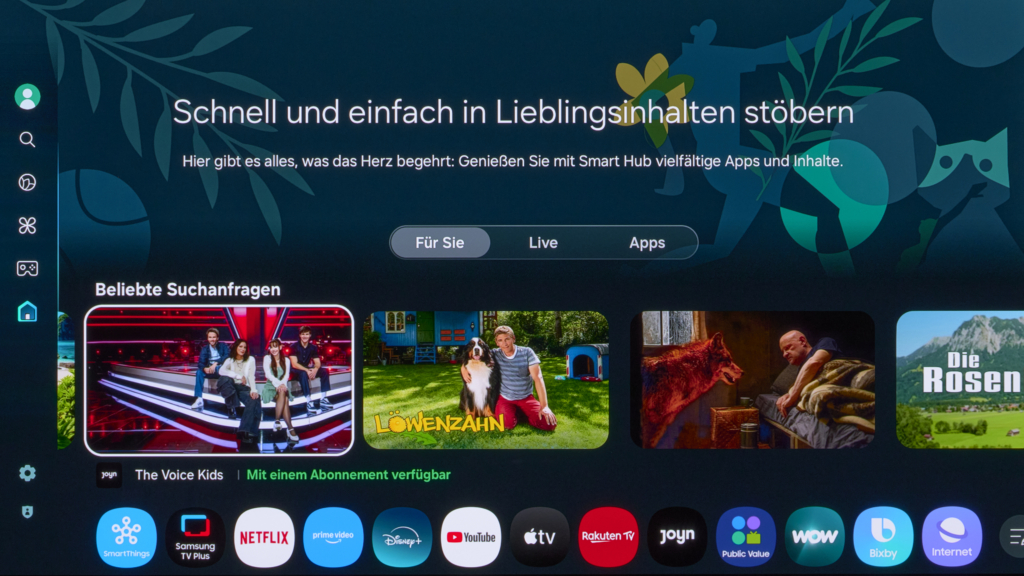 Tizen Samsung-OLEDs Startseite