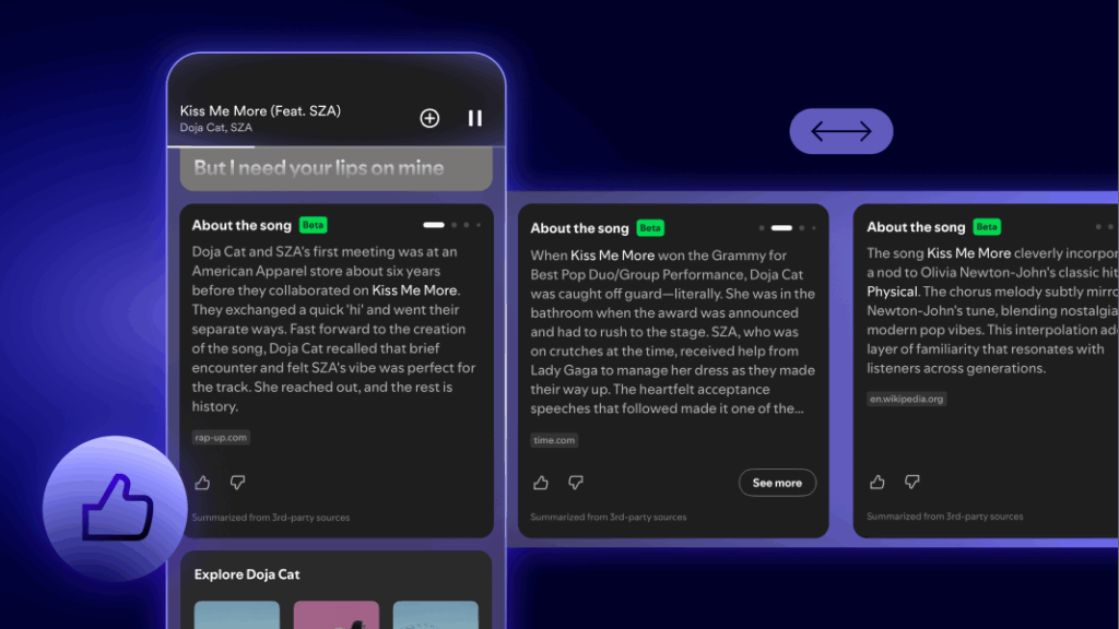 Spotify liefert dir mit "About the song" die Hintergrundgeschichten zu bekannten Songs.