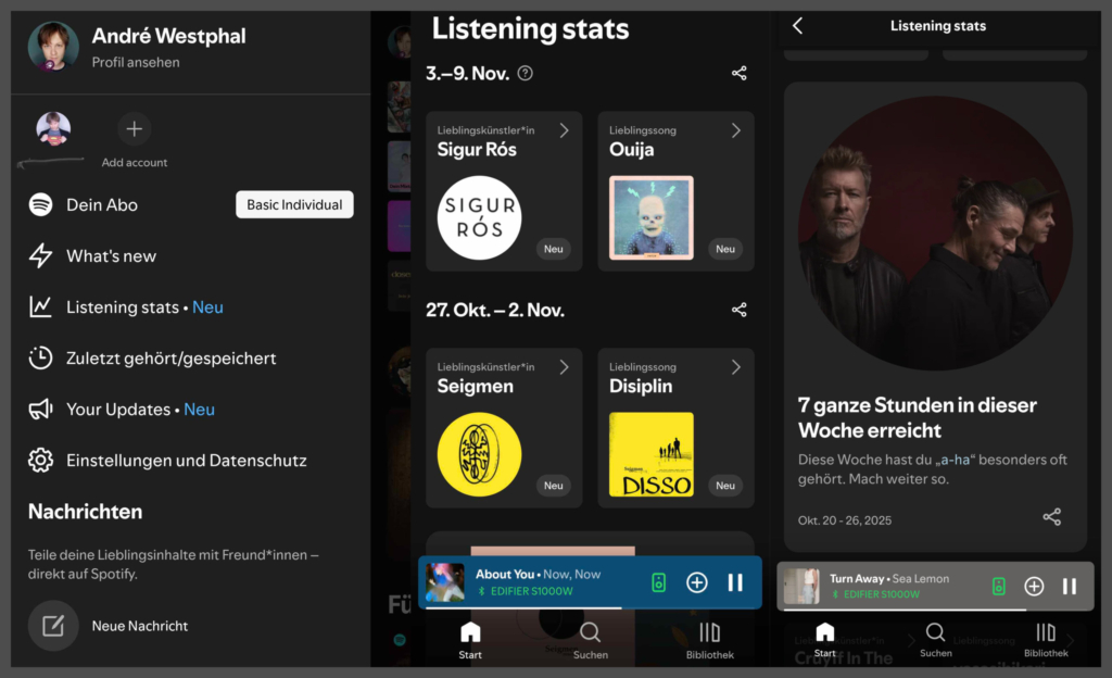 Die Listening Stats bei Spotify liefern durchaus spannende Einblicke ins eigene Hörverhalten.