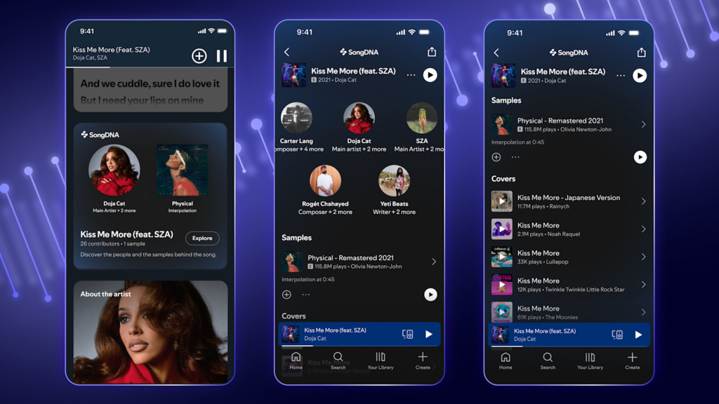 Die Funktion SongDNA liefert dir Hintergrundinformationen zu einem Lied.