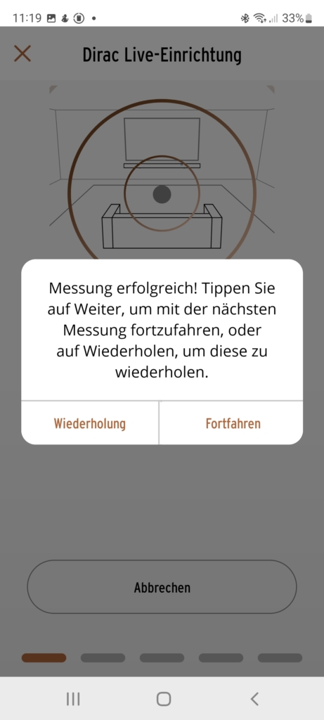 Klipsch Connect Plus App Einmessung erfolgreich