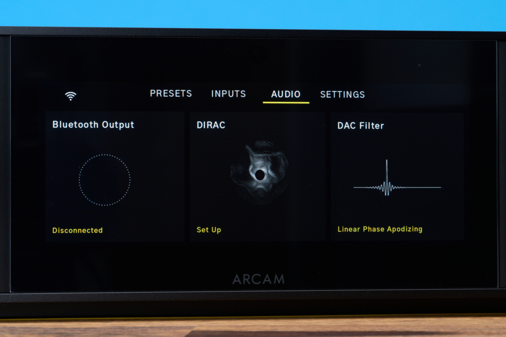 Arcam Radia SA45 Display Audio-Einstellungen