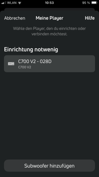 NAD C 700 V2 – App-Screenshot
