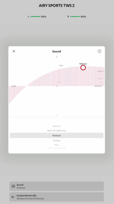Teufel Airy Sports TWS 2 – EQ Screenshot