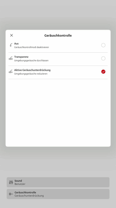 Teufel Airy Sports TWS 2 – Screenshot ANC