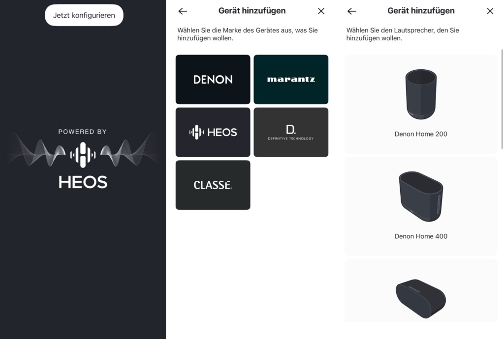 Denon HEOS App Geräte einrichten erste Schritte