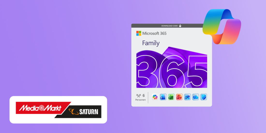 Microsoft 365 Family jetzt Zugang fuer 12 Monate sichern guenstig bei MediaMarkt