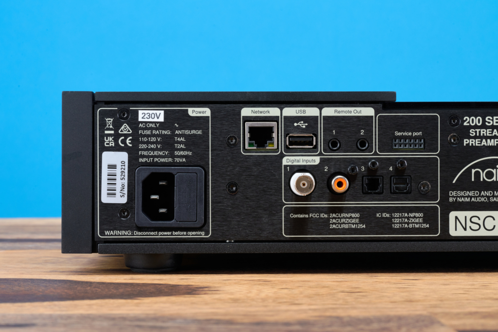 Naim NSC 222 Rückseite digitale Eingänge