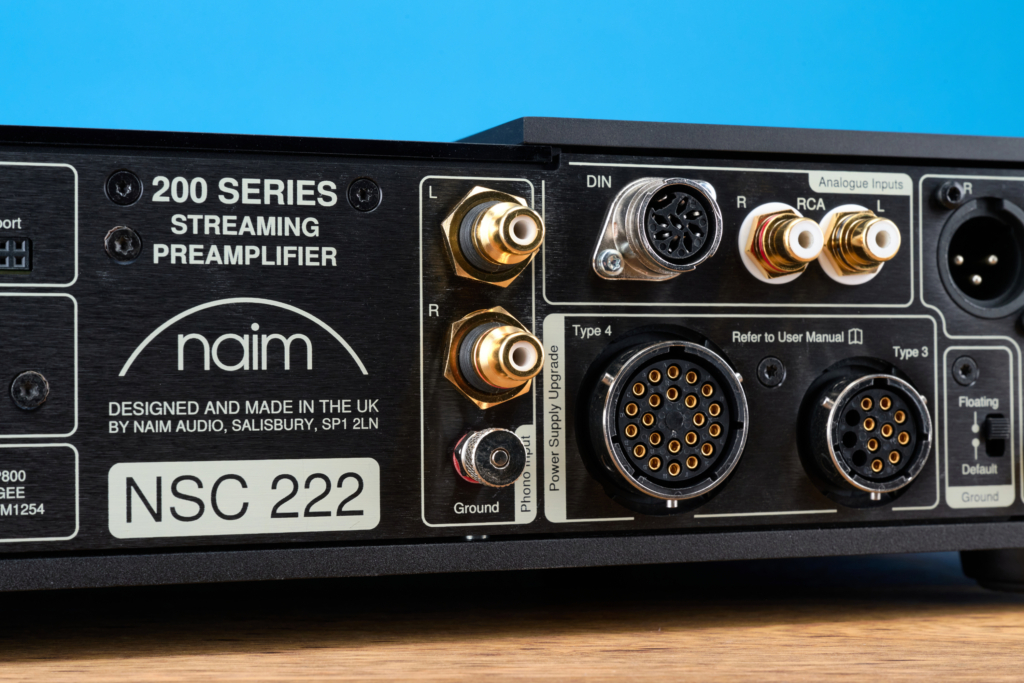 Naim NSC 222 Rückseite Anschlüsse Detail Phono und DIN