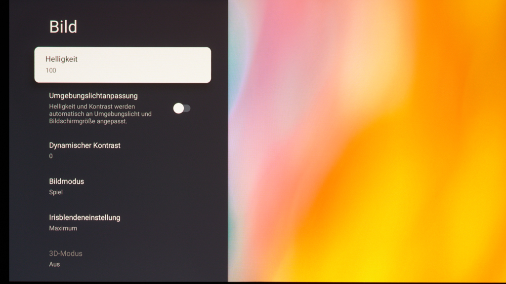Helligkeitseinstellung Bild Nebula X1 Pro