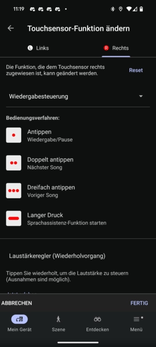 Sony WF-1000XM6 – Bedienung