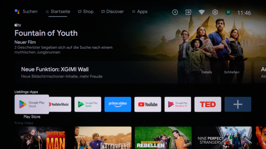 Startseite Android TV