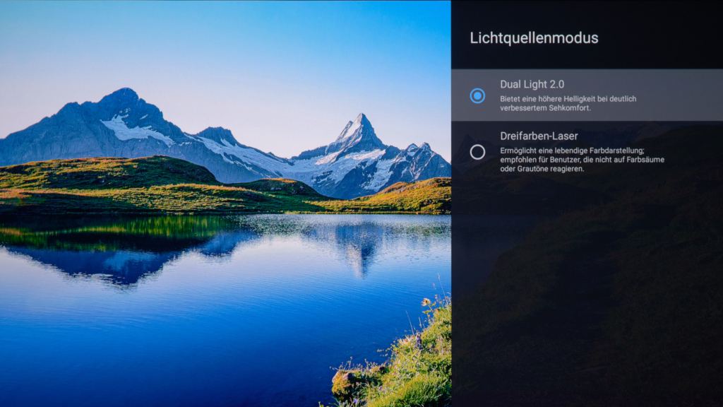 Lichtquellenmodus Auswahl Xgimi Horizon S Max