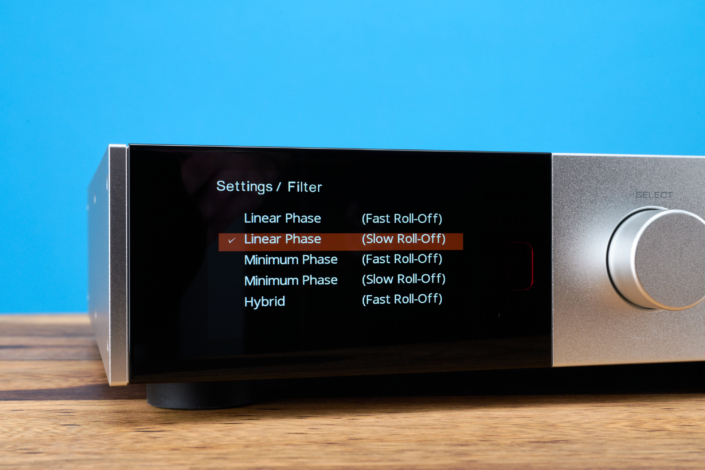 Audiolab 9000N Display Filter-Einstellungen