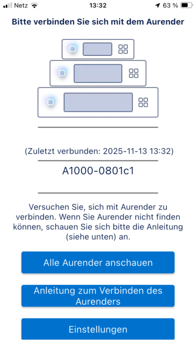 Aurender A1000 – Screenshot Kopplung