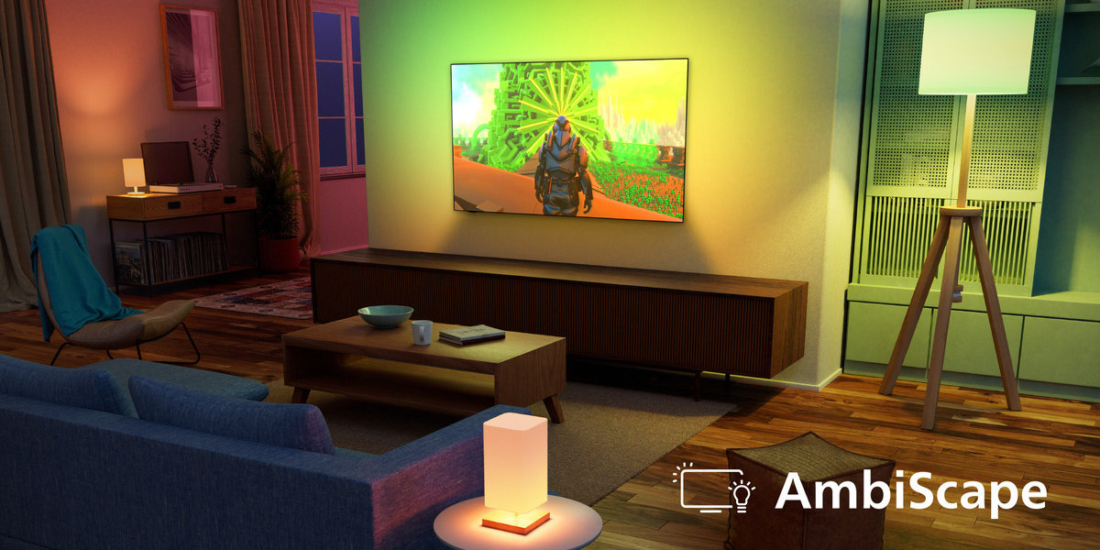 Philips hebt die TV-Stimmungsbeleuchtung mit Ambiscape auf die nächste Stufe.