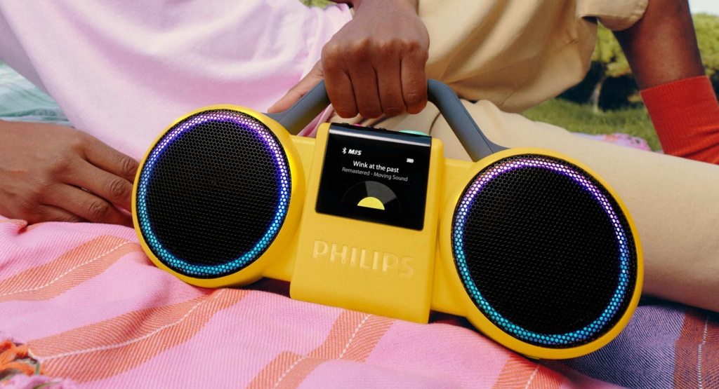 The Roller ist ein mobiler Lautsprecher mit 1980er-Jahre-Flair.