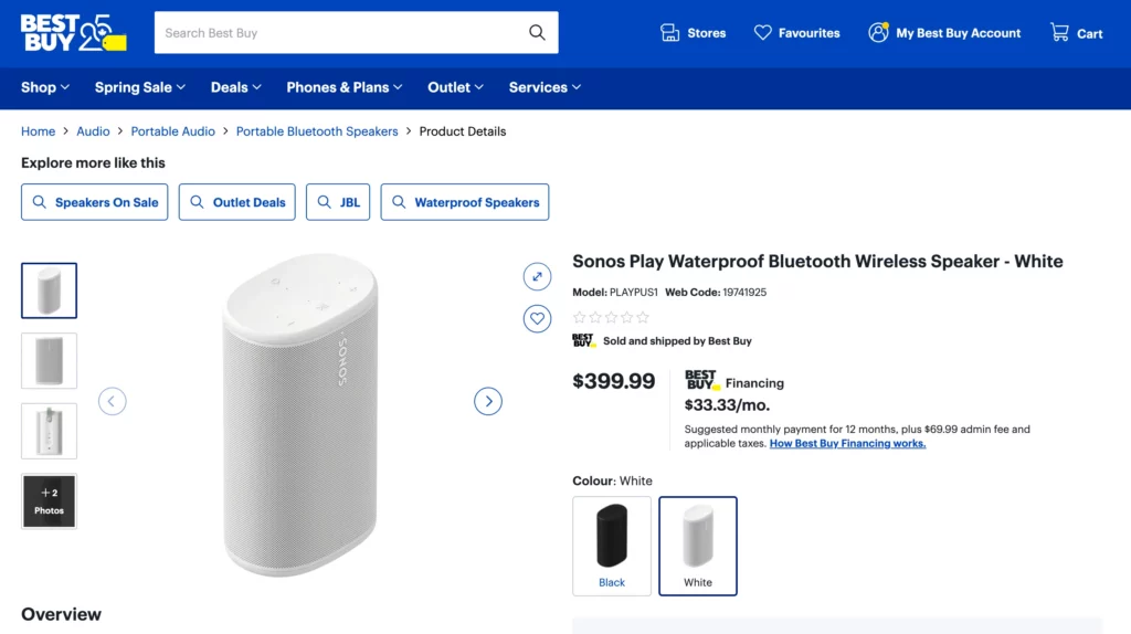 Der neue Sonos Play war bereits offen beim Händler Best Buy gelistet.