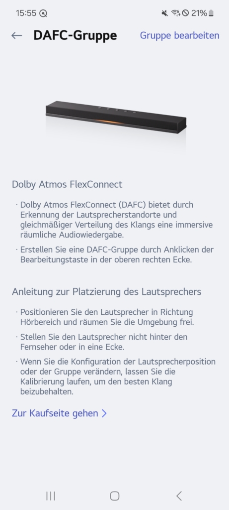 LG ThinQ App Gruppierung