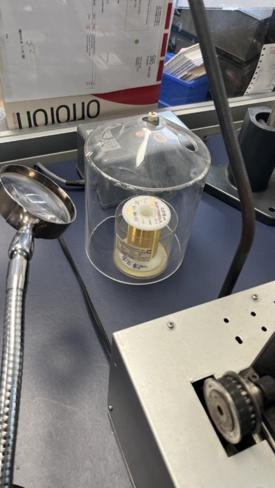 Clearaudio Werksbesuch Spule Golddraht