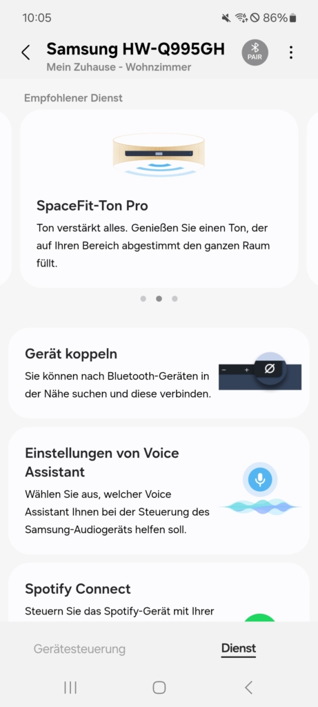 Samsung SmartThings App Dienste 1
