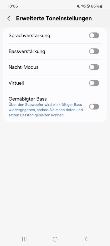 Samsung SmartThings App Toneinstellungen