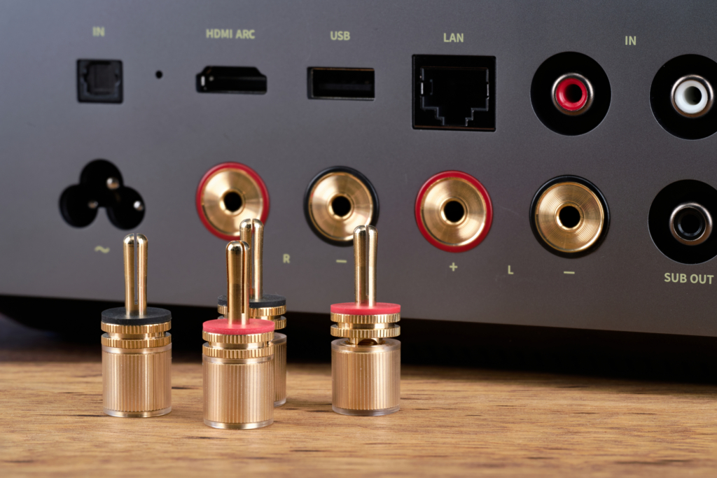 WiiM Amp Ultra Polklemmen mit Banana-Steckern