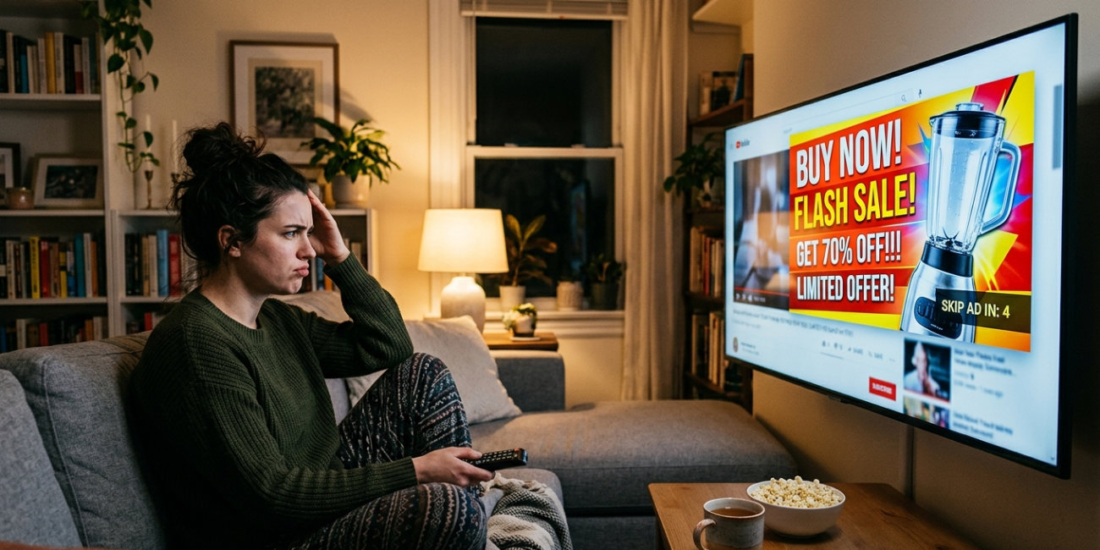 YouTube führt 90-sekündige und nicht überspringbare Werbeblöcke am TV ein.