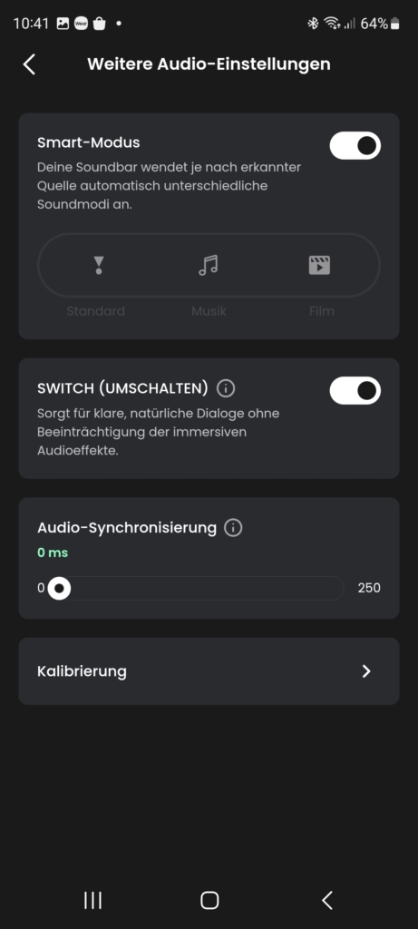 Klangmodi JBL One App