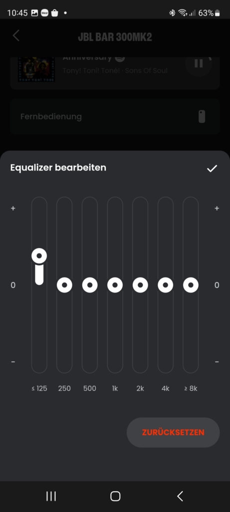JBL One App Equalizer