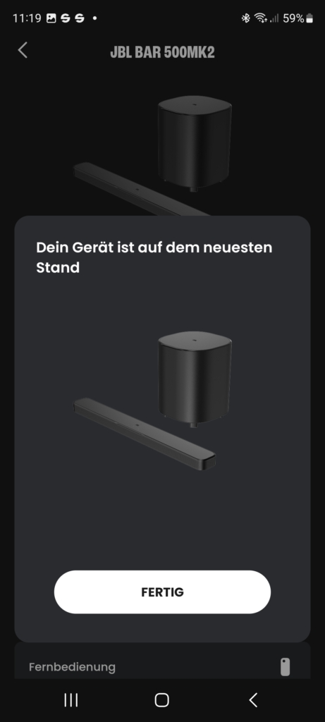 JBL One App Aktualisierung