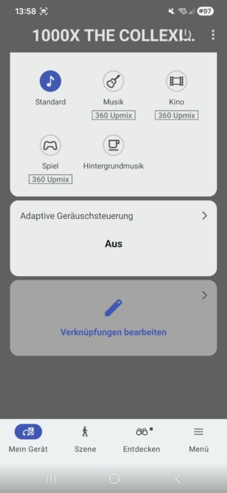Sony 1000X The Collexion im Test – App