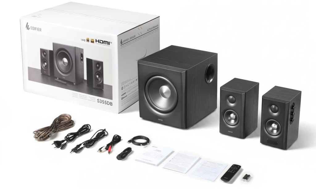 Die Edifier S355DB kommen mit einem kabellosen Subwoofer im Lieferumfang.