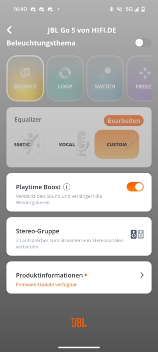 JBL Go 5 – Screenshot