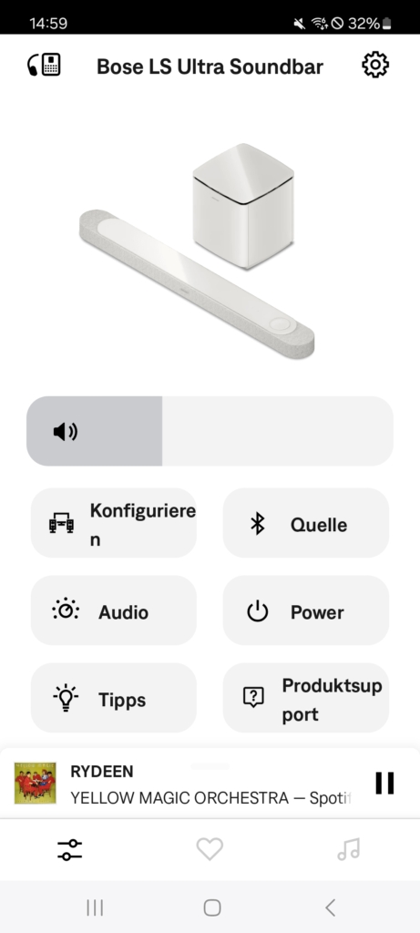 Bose App Startseite