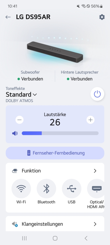 LG ThinQ App Startseite