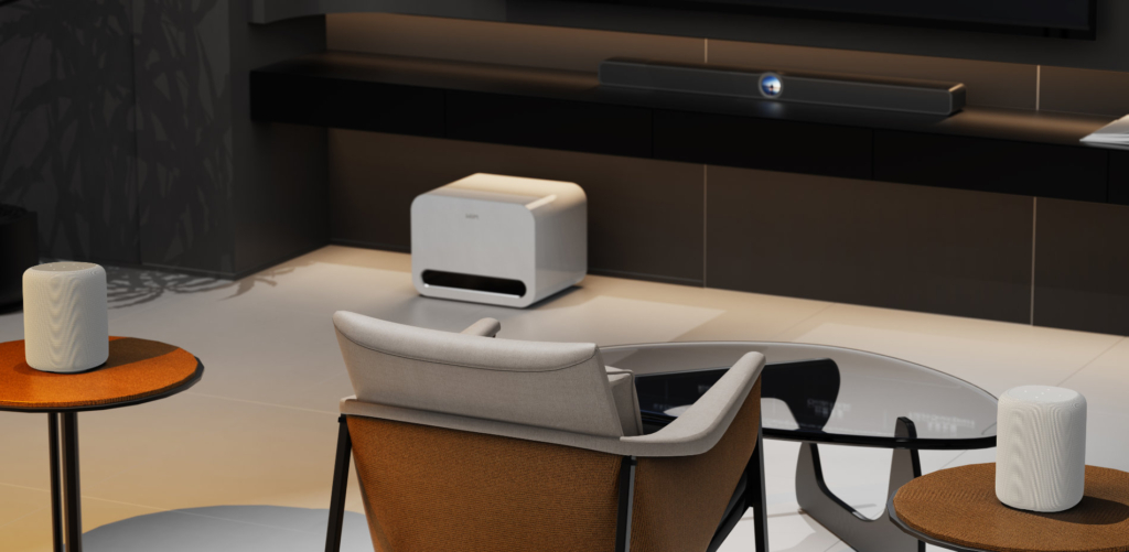 Die WiiM Bar lässt sich um Subwoofer und Surround-Lautsprecher erweitern.