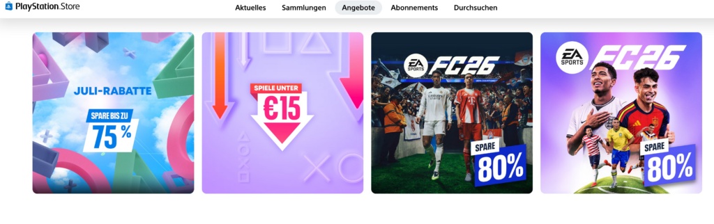 Im PlayStation Store gibt es regelmäßige Angebote. 