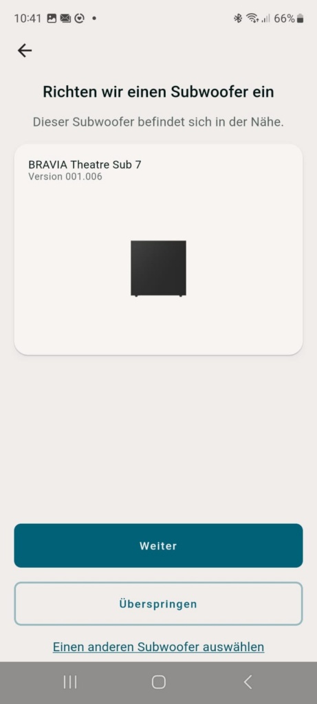 Sony Bravia Connect App Subwoofer einbinden