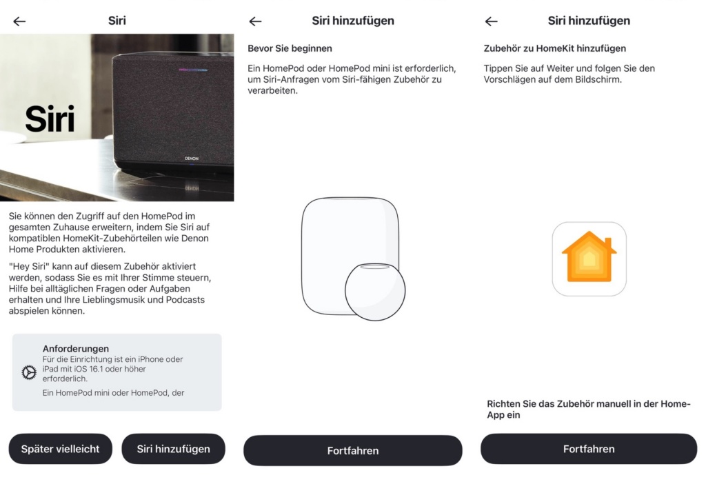 Denon Home 200 Siri-Sprachsteuerung.