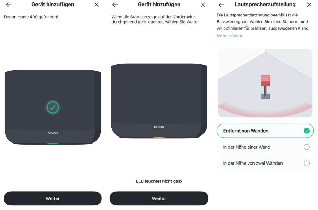 Denon Home 400 Einrichtung per HEOS-App. 