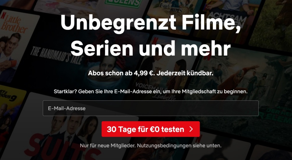 Netflix bietet wieder Gratis-Zeiträume von bis zu 30 Tagen an.